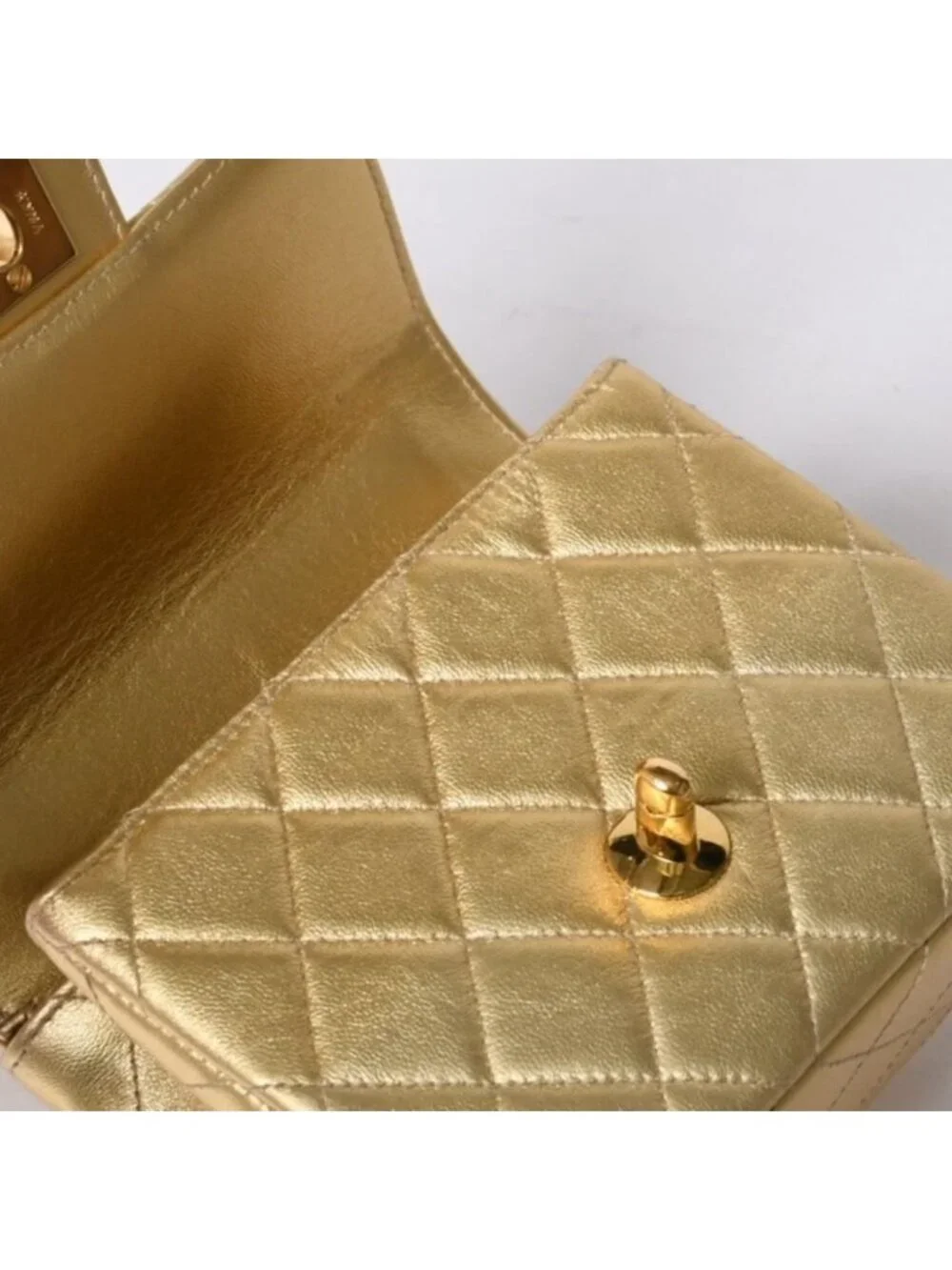 Chanel Quilted Parent Child Mini Bag Gold